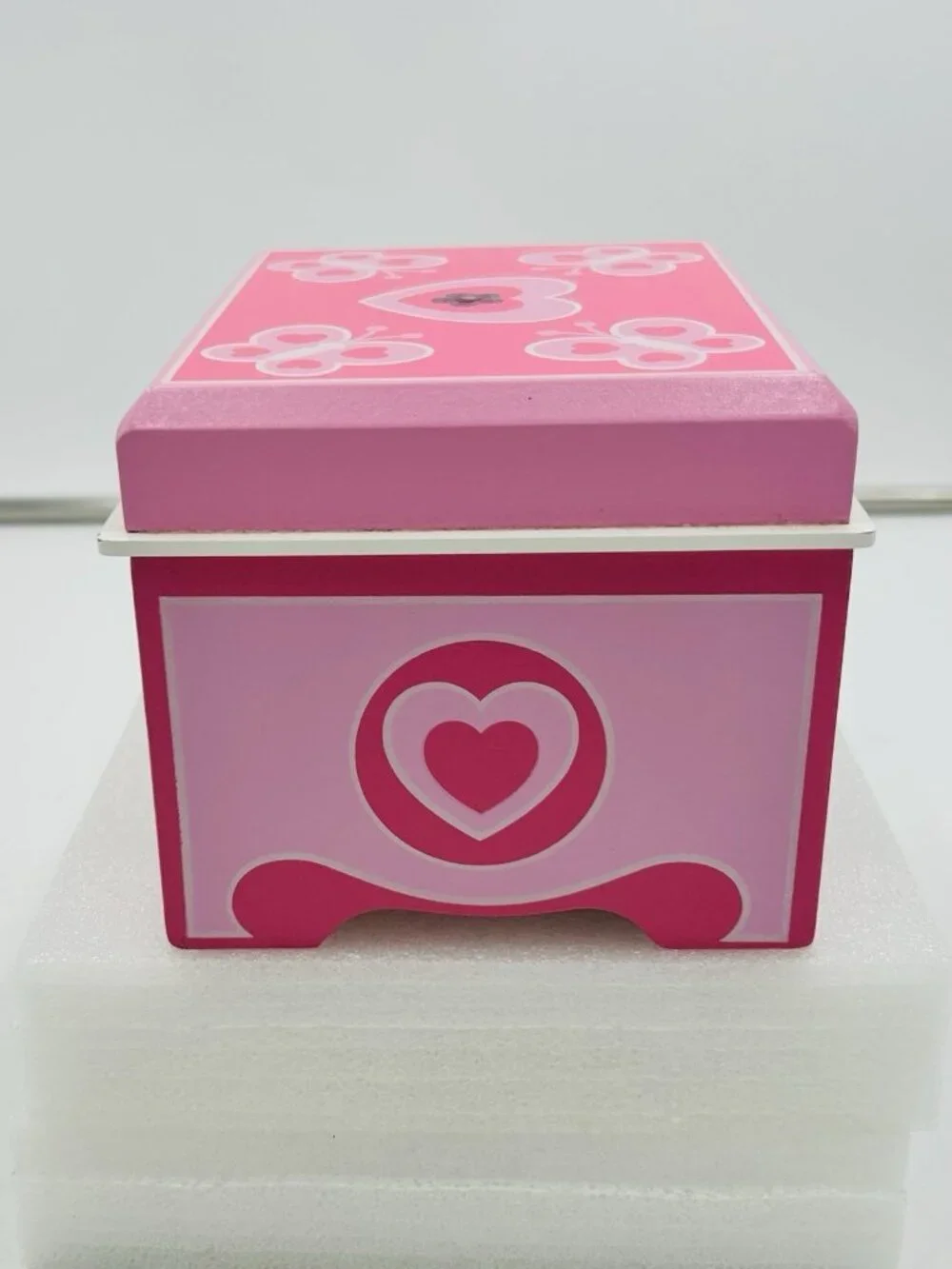 Melissa and Doug Jewelry Box Container Small Pink Felt Lined 6.5 x 5.5 x 4.5